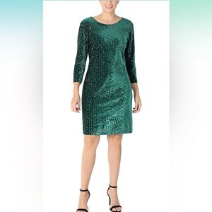 NWT | Julia Jordan Green velvet sparkle dress | size 12